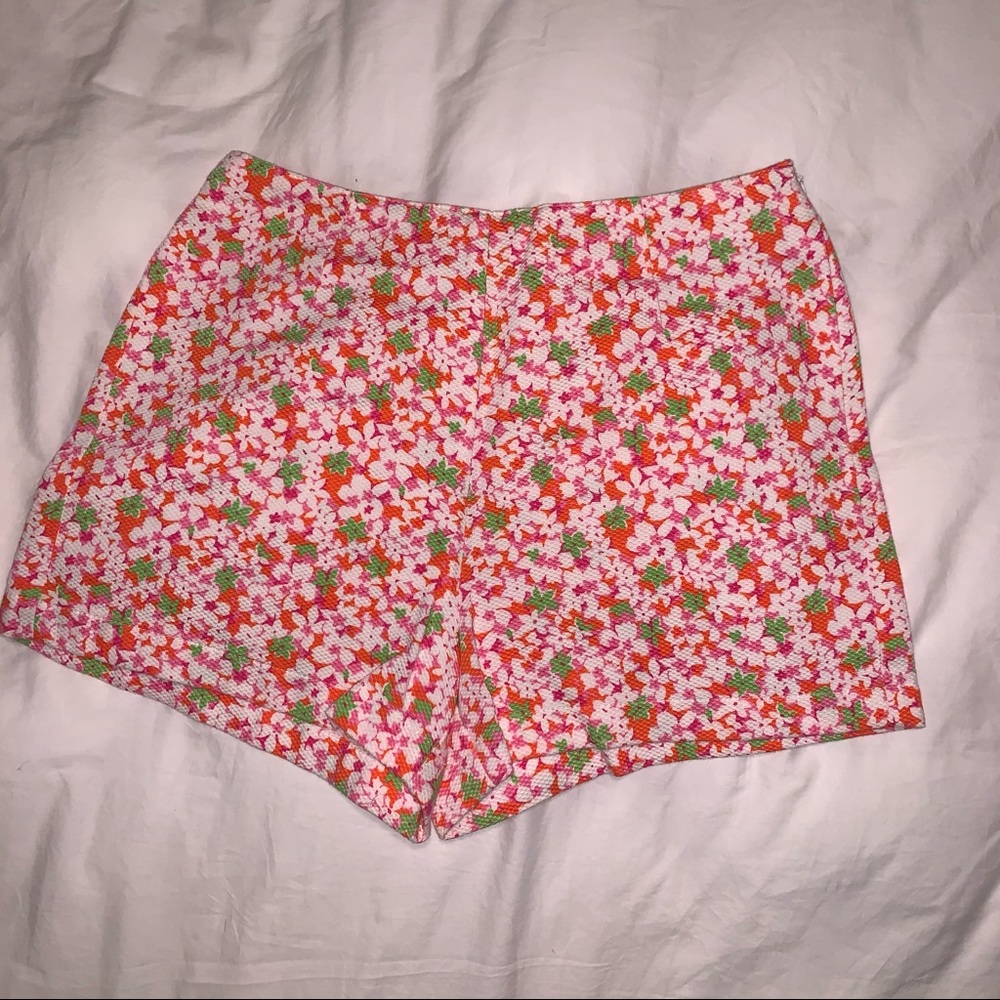 Vintage 90s Gap Shorts Pink/White Abstract Flower Print 6